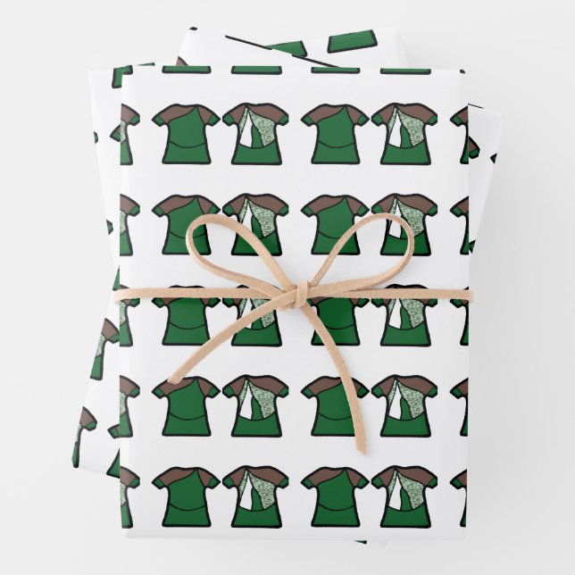 Green Spark Dancer Wrapping Paper Sheet (In situ)