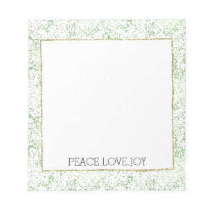 Green Sparkle Dots Gold Glitz Notepad