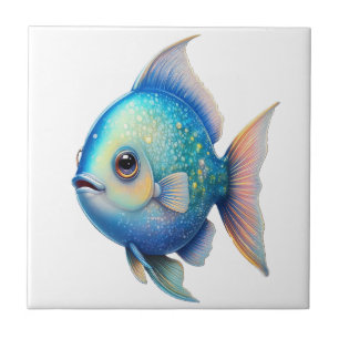 Green Sparkle Fish  Ceramic Tile