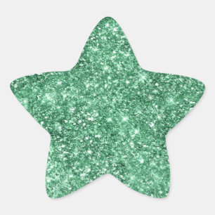 Green Sparkle Glitter Star Sticker