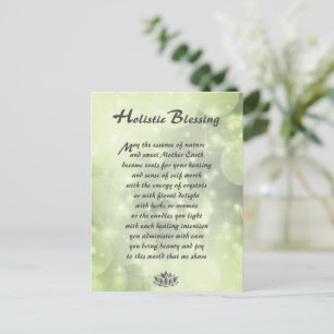 Green Sparkle Holistic Blessing  Postcard