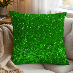 Green sparkling glitter pattern cushion