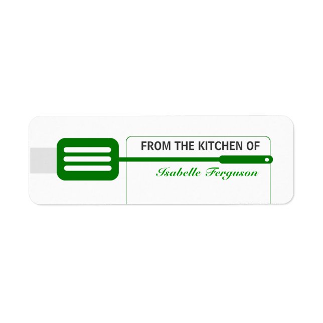 Green Spatula Kitchen Return Address Label (Front)