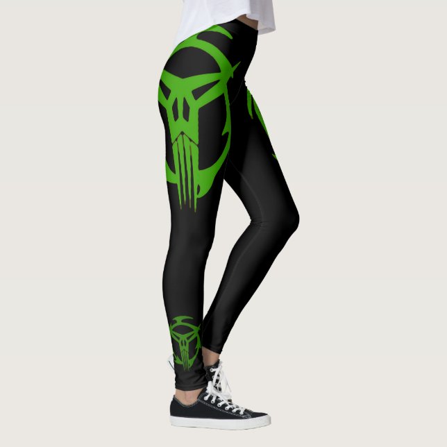Green SPECOPS On Black Leggings (Right)