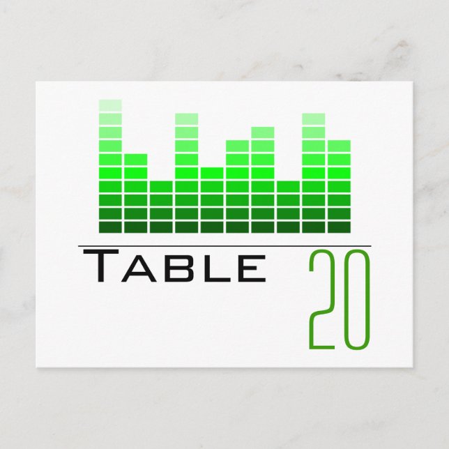 Green Spectrum Analyzer Table Number Postcard (Front)