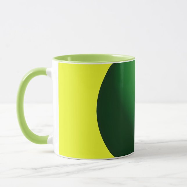 Green Sphere on Yellow  Mug (Left)