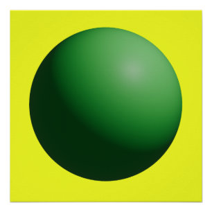 Green Sphere on Yellow  Poster