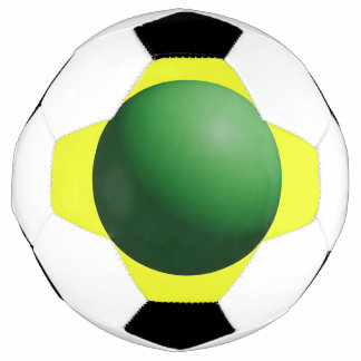 Green Sphere on Yellow Soccer Ball