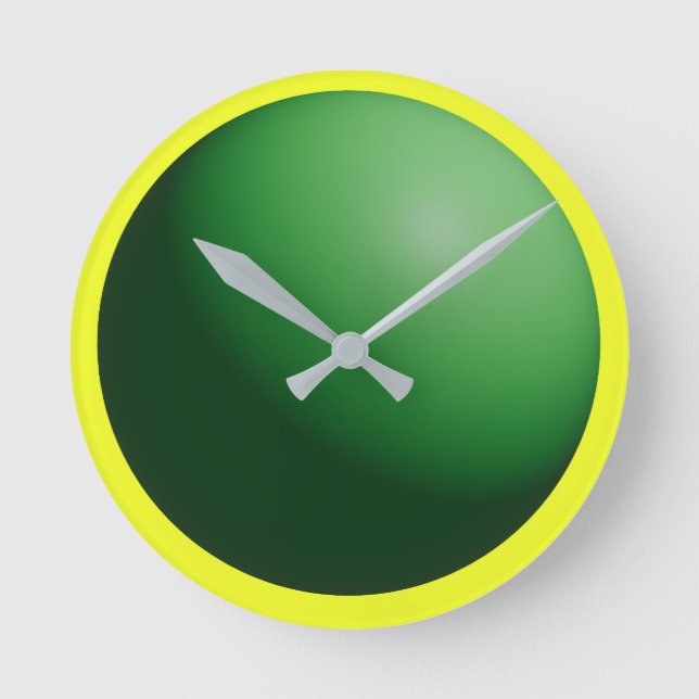 Green Sphere  Round Clock (Front)