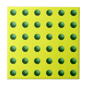 Green Spheres on Yellow Ceramic Tile