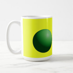Green Spheres on Yellow Coffee Mug