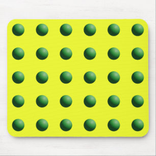 Green Spheres on Yellow  Mouse Pad