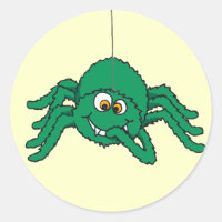 Green spider fun sticker