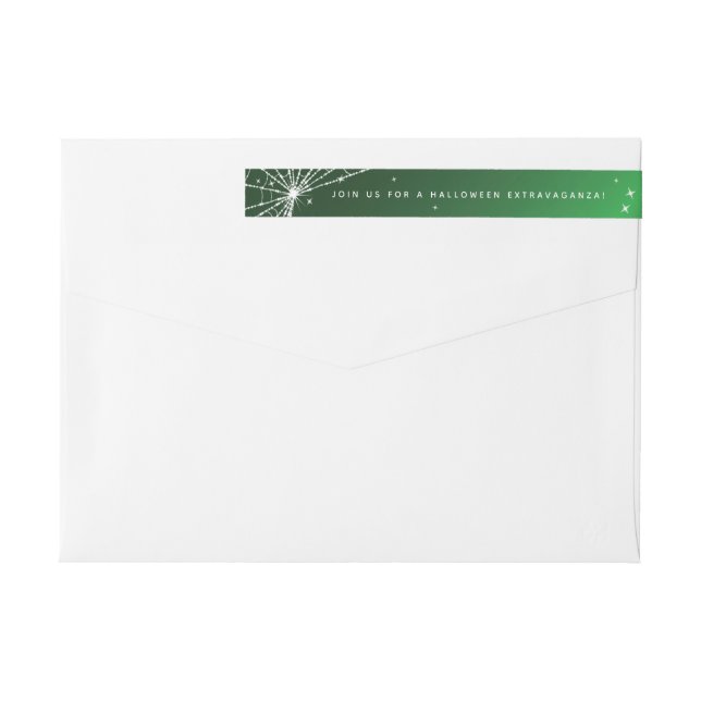 Green Spider Web Wraparound Address Label (Back)