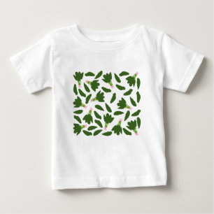 Green Spinach Leaves Pattern Baby T-Shirt