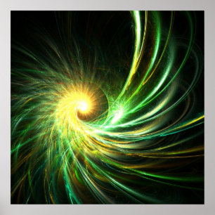 Green spiral star - Poster