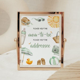 Green Splish Splash Baby Shower Envelope Station Poster