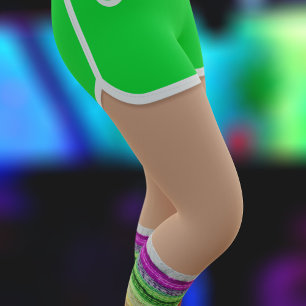 Green Sport Shorts 80s Fashion Retro Leg Warmer Leggings