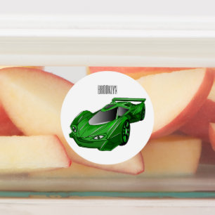Green sports car with airfoil illustration