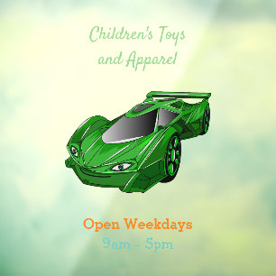 Green sports car with airfoil illustration