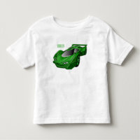 Green sports car with airfoil illustration