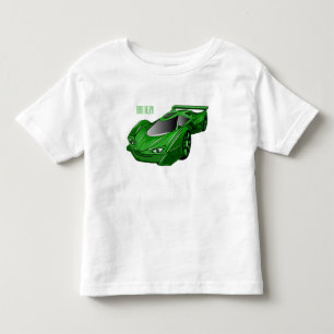 Green sports car with airfoil illustration  toddler T-Shirt