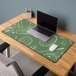Green Sports Pattern Desk Mat