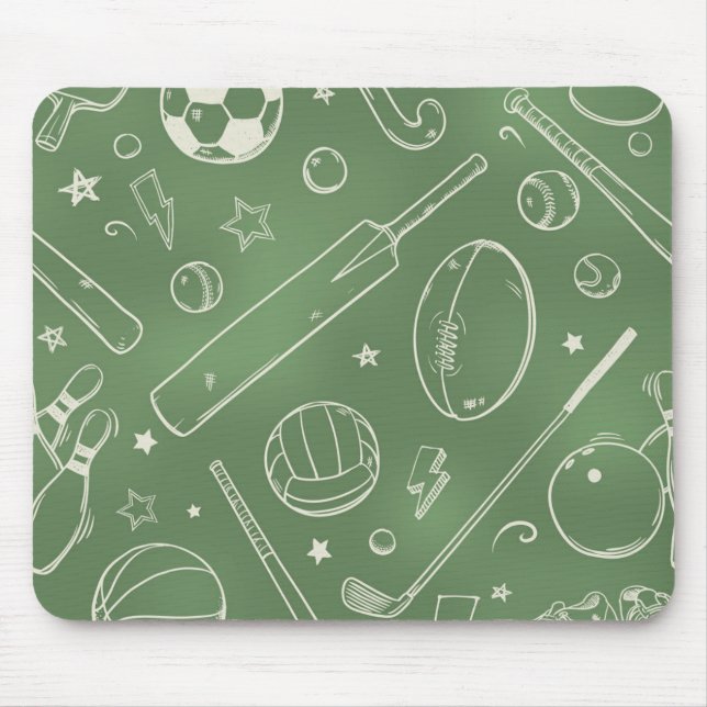 Green Sports Pattern Mouse Pad (Front)