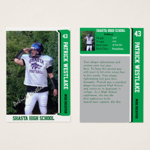 Green Sports Trading  Card w/ Autograph