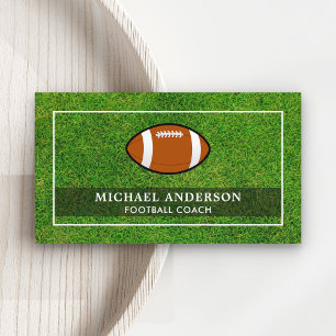 Green Sports Turf Professional Football Coach Business Card