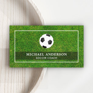 Green Sports Turf Professional Soccer Coach Business Card