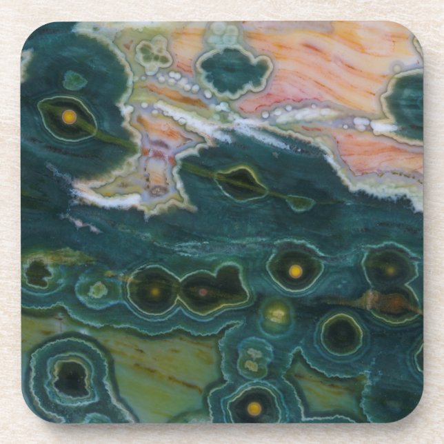 Green Spotted Ocean Jasper Coaster (Front)