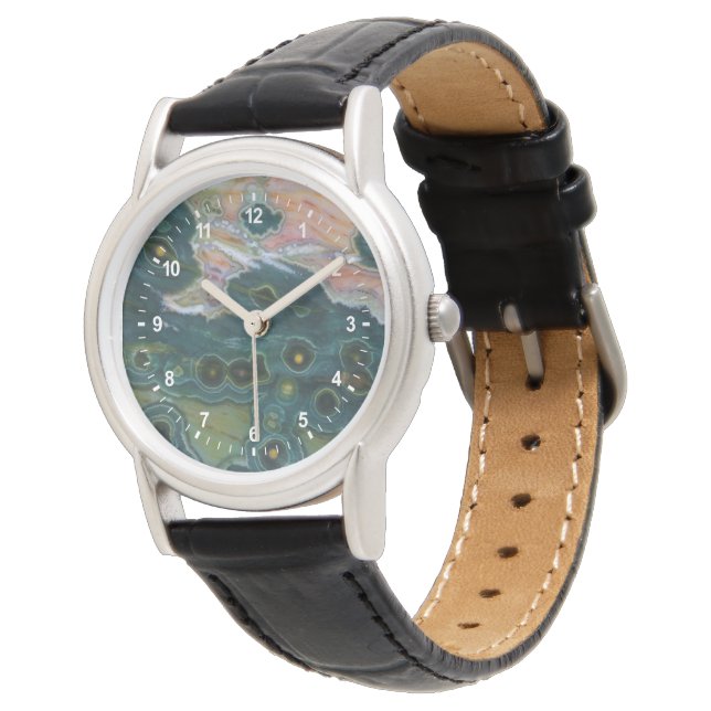 Green Spotted Ocean Jasper Watch (Angled)