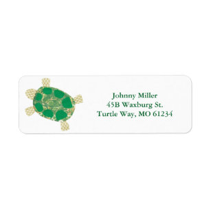 Green Spotted Turtle Address Labels