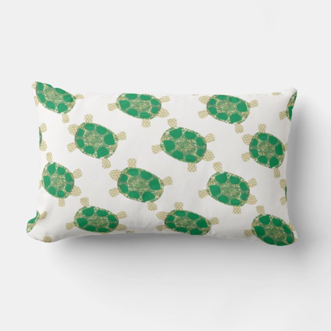 Green Spotted Turtle Pillow (Front)