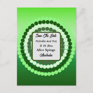 Green Spotty Spots Save The Date,  Postcard