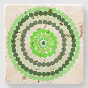 Green Spotty Spots, Stone Coaster