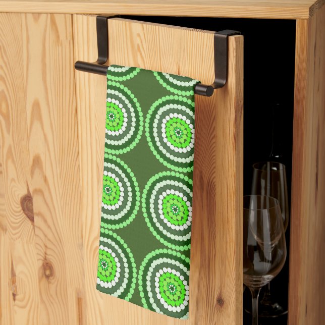 Green Spotty Spots,   Tea Towel (Thirds Fold)