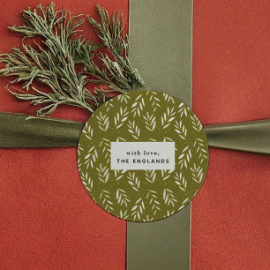 Green Sprigs Botanical Custom Classic Round Sticker