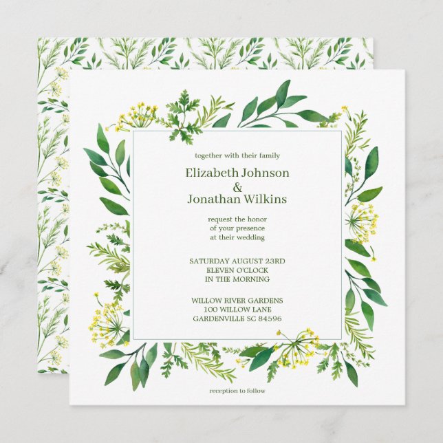 Green Spring Botanical Herbs Invitation (Front/Back)