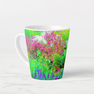 Green Spring Garden Landscape with Peonies Latte Mug