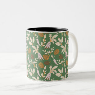 Green Spring Pattern Two-Tone Coffee Mug