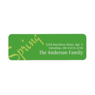 Green Spring Word Art 2 Return Address Labels