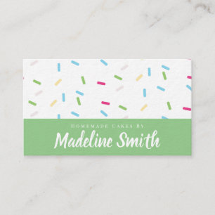 Green Sprinkles Mix Cake Decorator Homemade Business Card