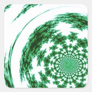 Green Spun Thread Square Sticker