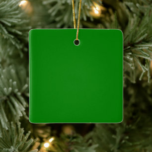 Green Square Ceramic Ornament