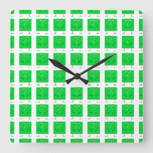 Green Square Guy Wall Clock