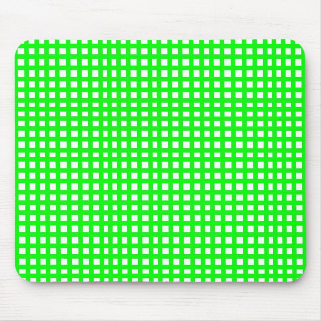 Green square mesh grid  mouse pad (Front)