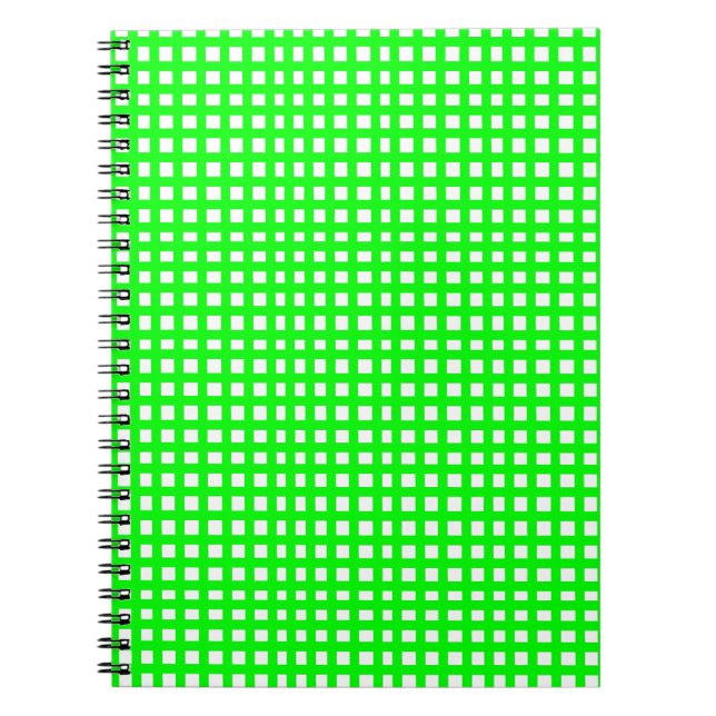 Green square mesh grid  notebook (Front)