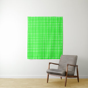 Green square mesh grid  tapestry
